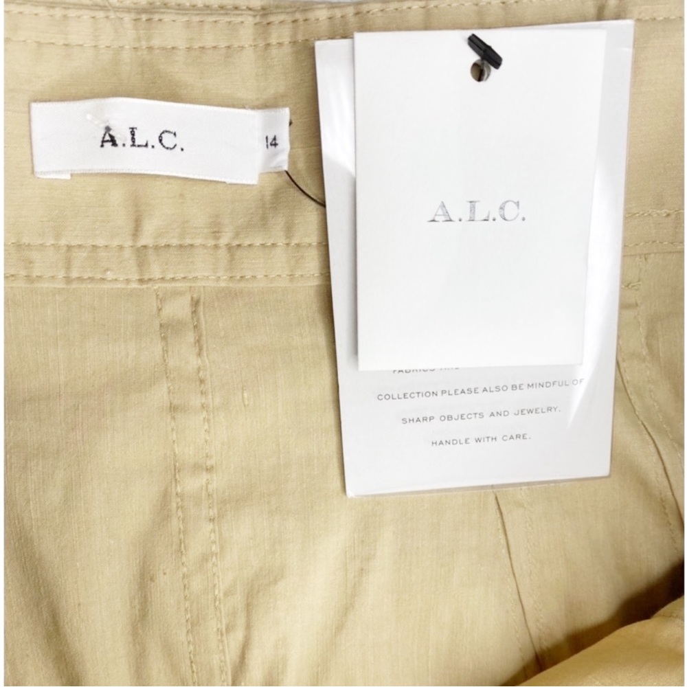 A.L.C. Miley Fluted Belted Linen Blend Mini Skirt Size 14 - Picture 9 of 11